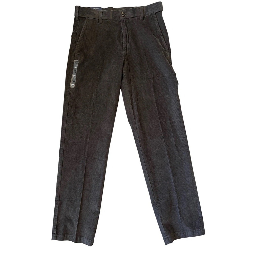 NEW! Croft & Barrow Mens Corduroy Pants 30x32 Newport Gray True Comfort Classic